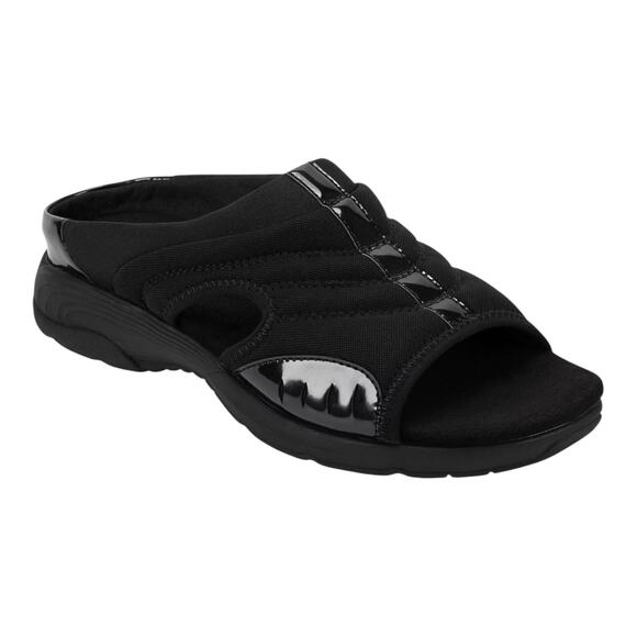 Easy Spirit Women's Traciee Lightweight Flat Easy On Sandals Black Size 6 W - Picture 1 of 4